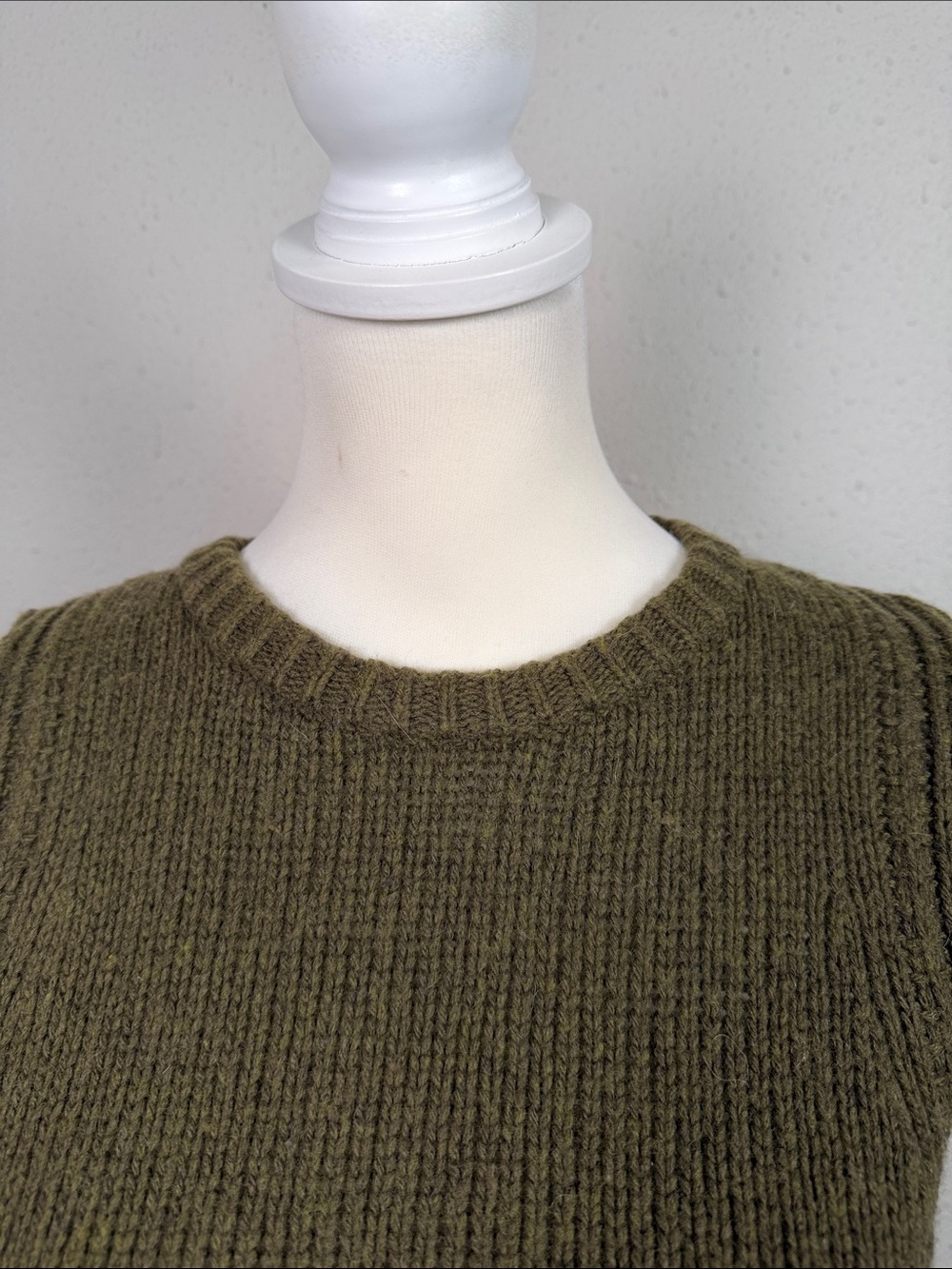 Madewell Olive Green Sleeveless Sweater Tank Merino Wool Alpaca Blend Size Small - Picture 8 of 9